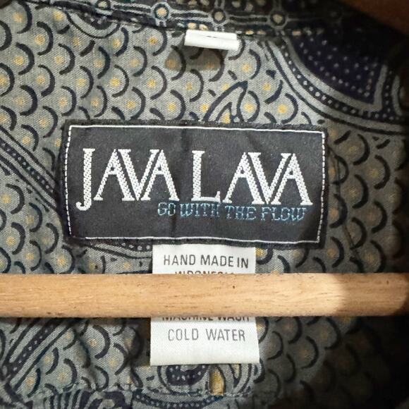 Java Lava "Go with the Flow" All Over Kokopelli Print Men's Shirt Men Large - Picture 5 of 6